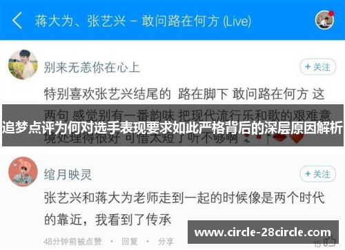 追梦点评为何对选手表现要求如此严格背后的深层原因解析